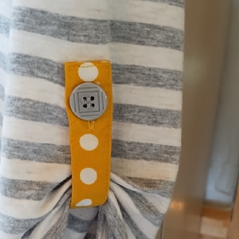 Matilda Jane Gray & Yellow Striped Tunic with Polka Dot Trim - Picture 4 of 5